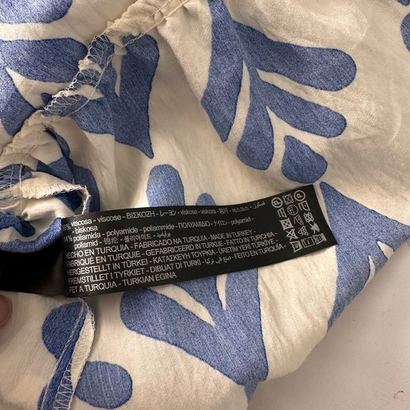 Zara Cream and Blue Dress - Picture 4 of 6